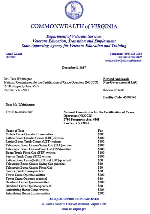 VA Revised LAC Approval1217