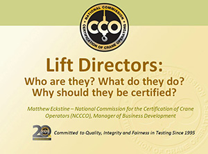 NCCCO Lift Director webinar